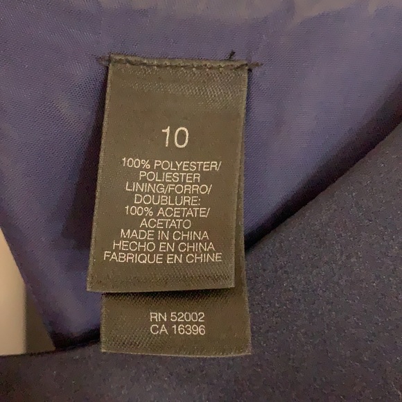 Liz Claiborne navy blue dress with flower beading - Picture 3 of 6